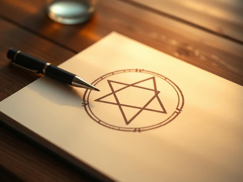 Enneagram symbool met de negen persoonlijkheidstypes op papier